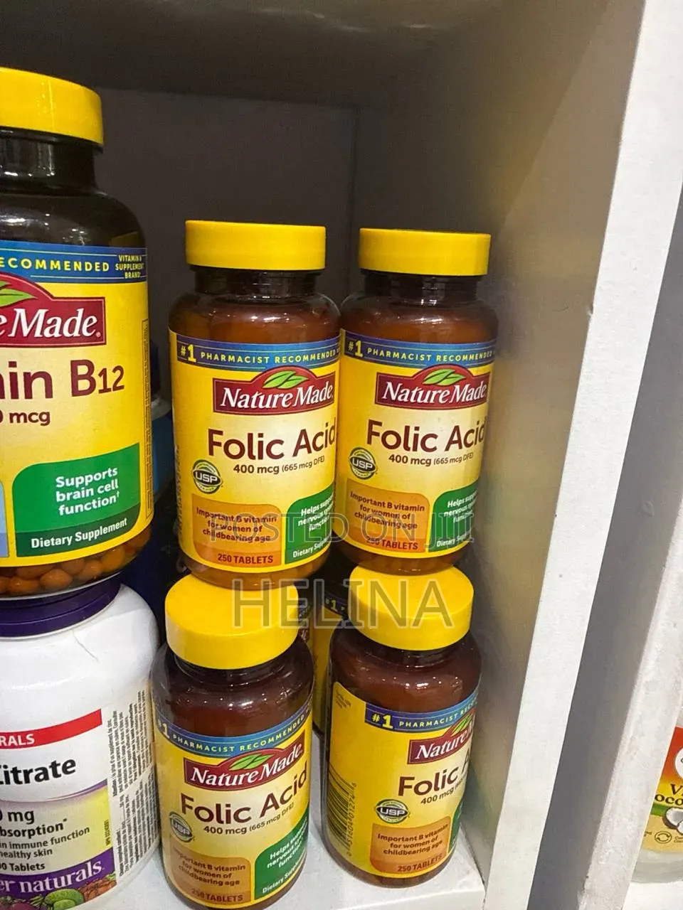 Nature Made Folic Acid 400mcg 250 Tablets Original From USA