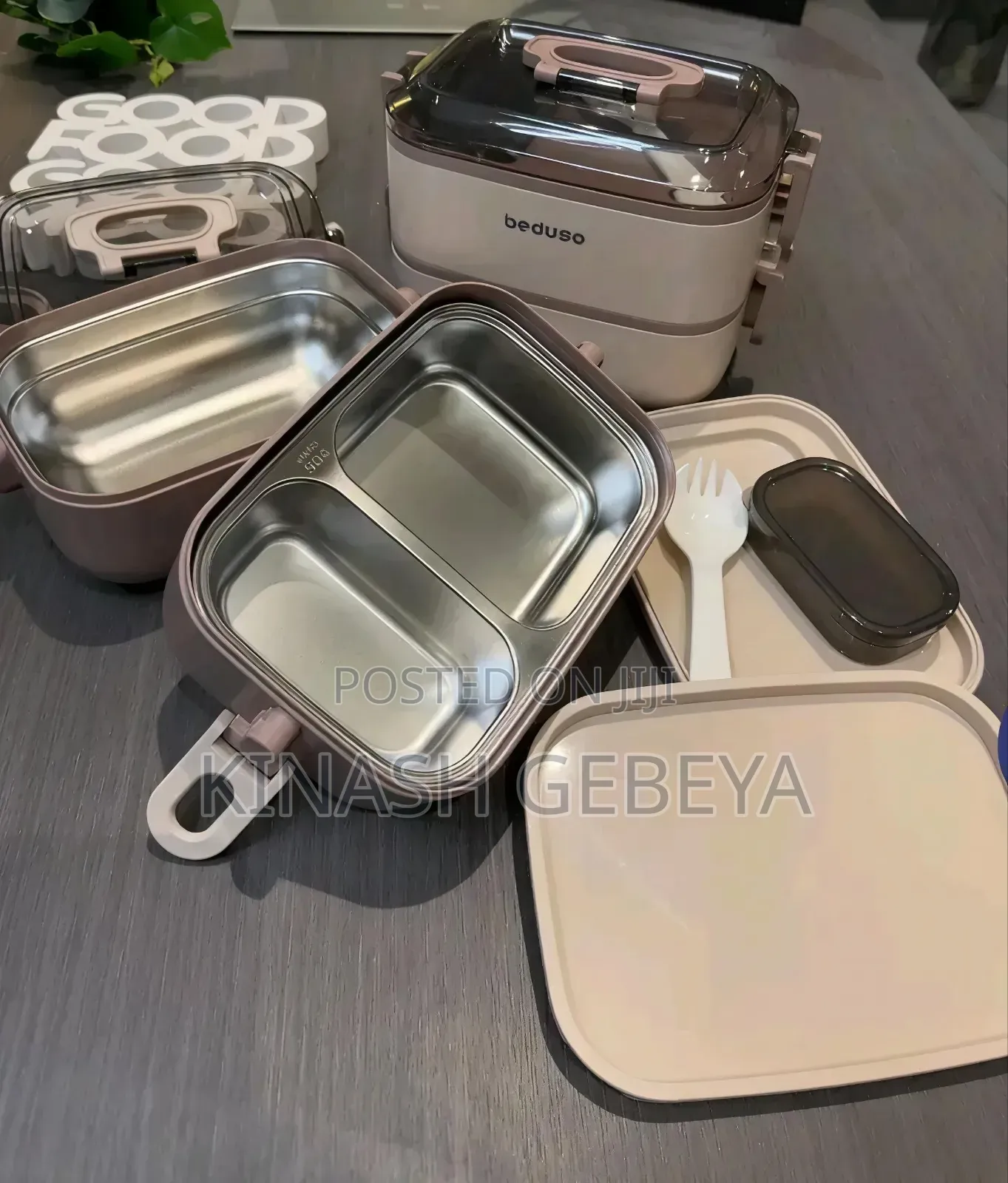Beduso 2 Layer Stainless Steel Lunch Box Set