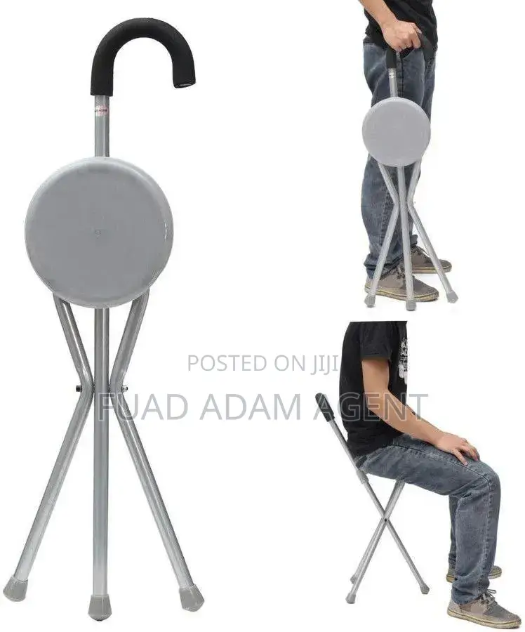 Folding Walking Stick | Portable Seat ተጣጣፊ የመራመጃ ዱላ ከመቀመጫ ጋር