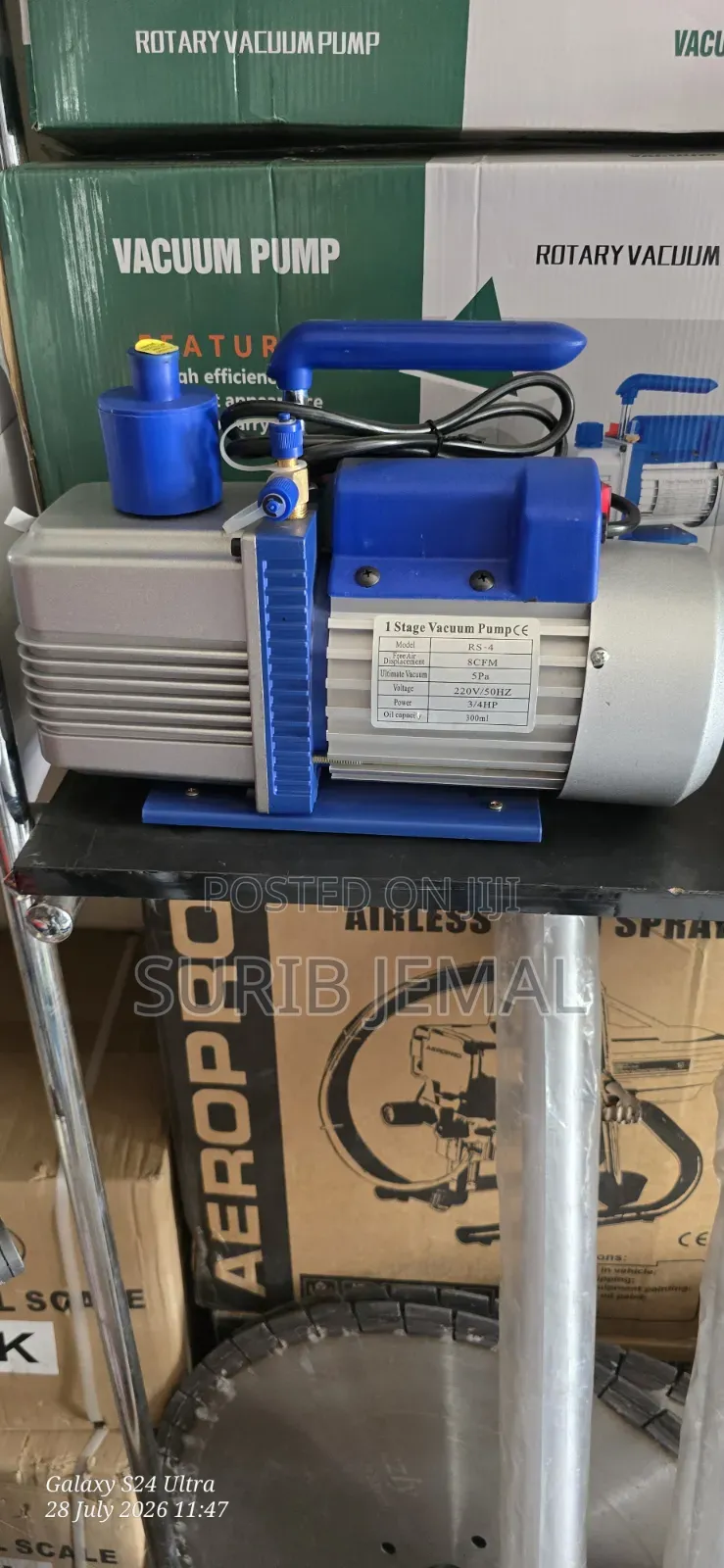 RS-4 Model Single-Stage Vacuum Pump. 4hp 300ml