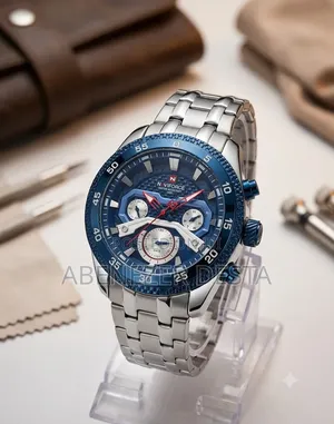 Naviforce Watch a Bold Blue Dial Paired With a Stainless Steel Band