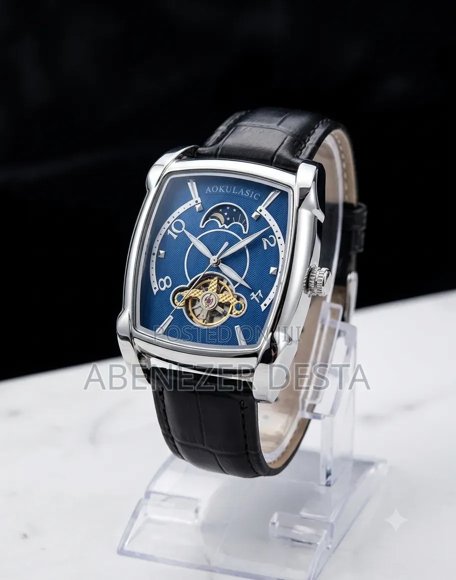 AOKULASIC Automatic Wristwatch Featuring a Tonneau-Shaped
