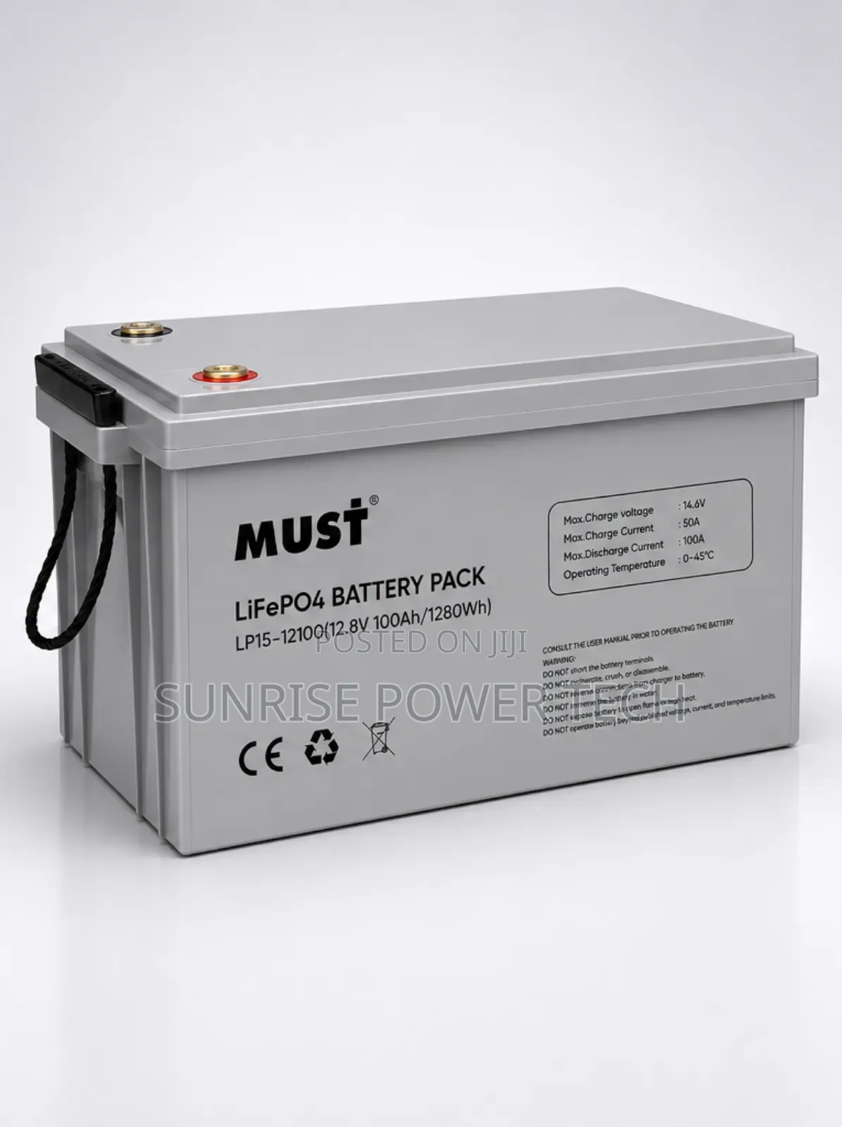 MUST Lithium (LiFePO4) Battery - 12v / 1.28KWH