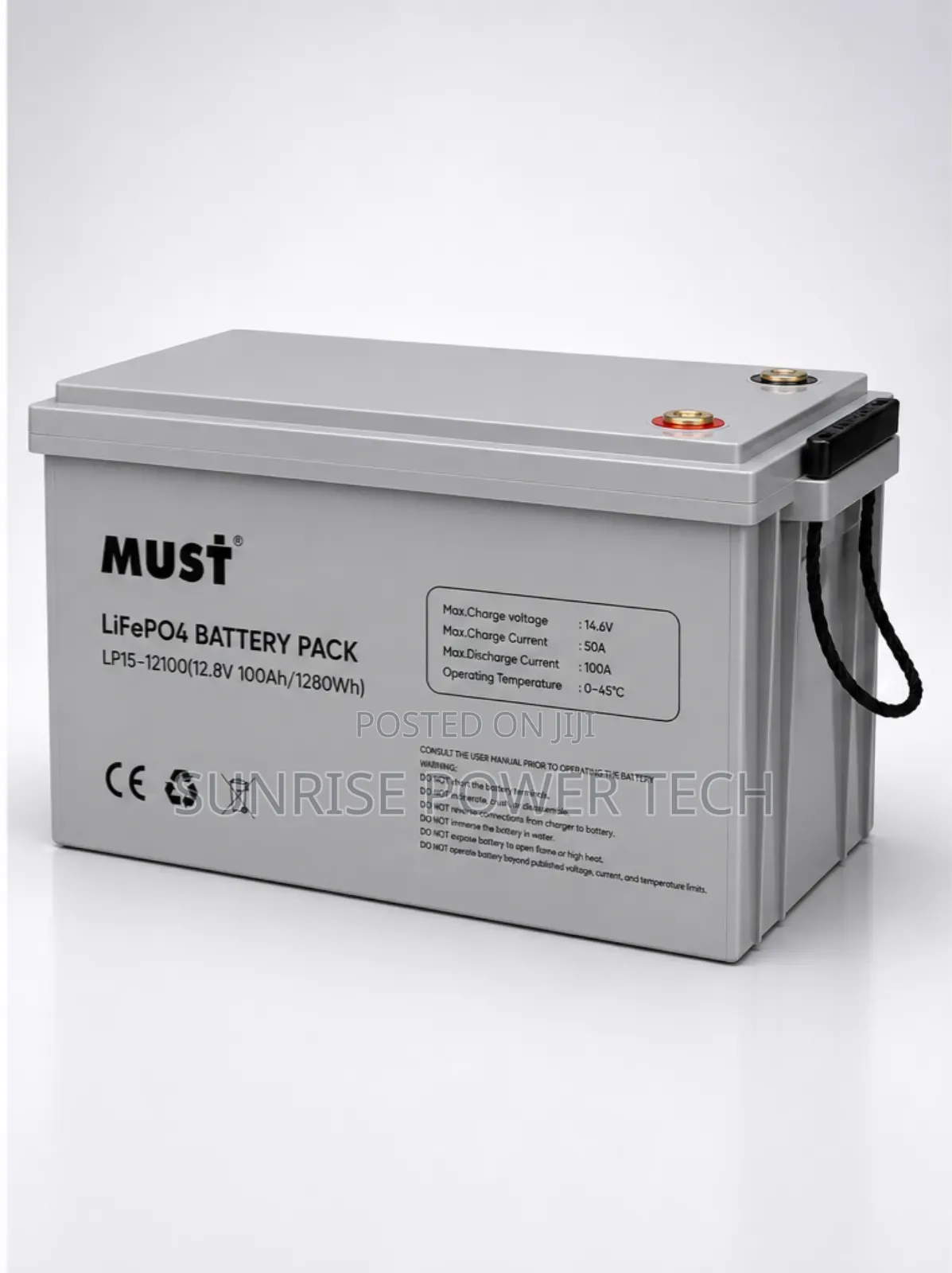 MUST Lithium (LiFePO4) Battery - 12v / 1.28KWH