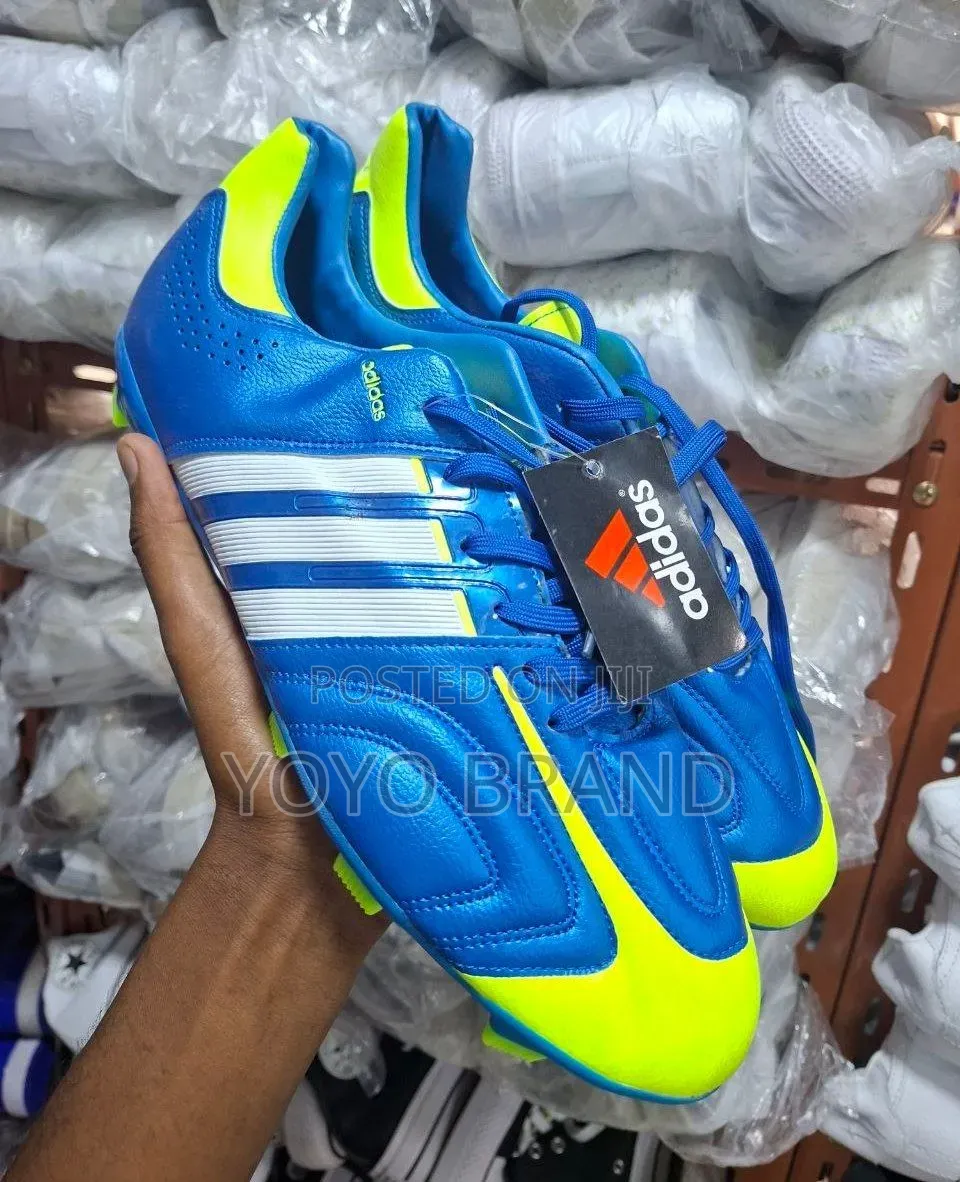 Adidas Soccer Cleats, Blue/Light Green