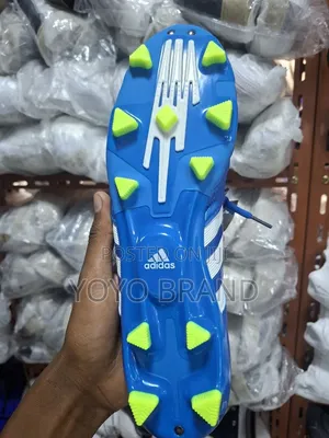 Adidas Soccer Cleats, Blue/Light Green