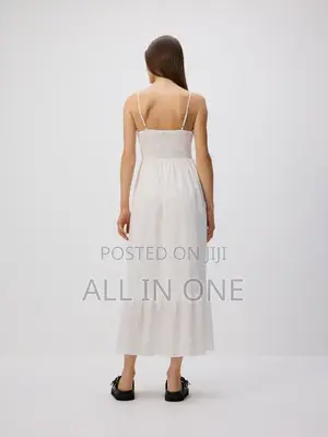 Women’s Thin Adjustable Straps White Dress