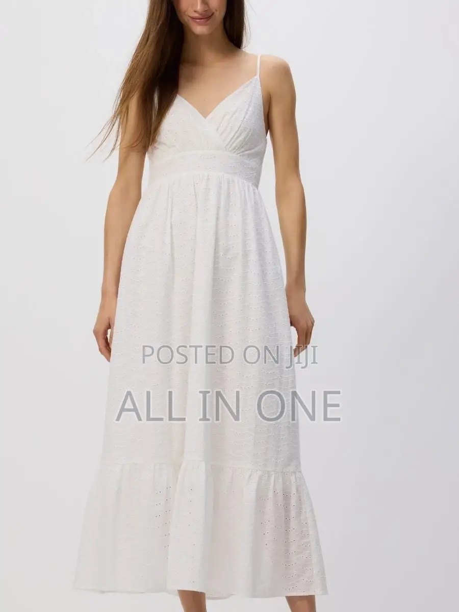 Women’s Thin Adjustable Straps White Dress