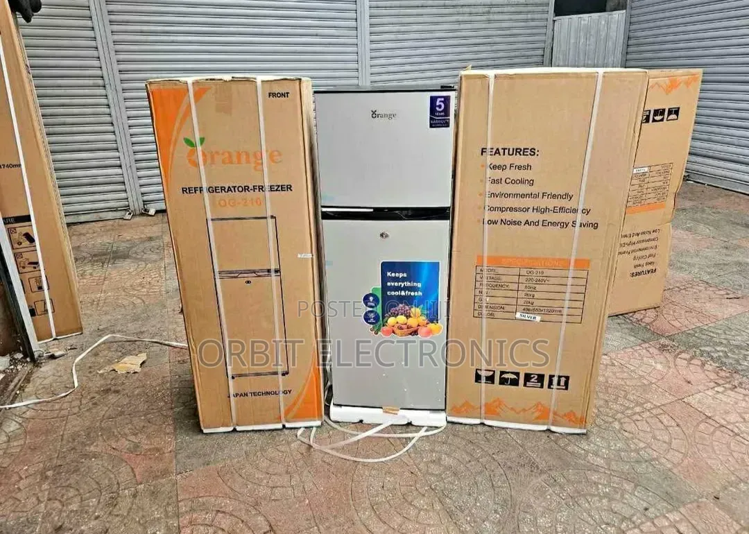 Orange 220L Refrigerator