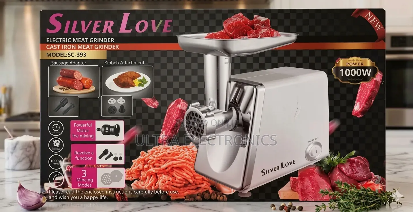 Silver Love Meat Grinder Powerful and Reliable