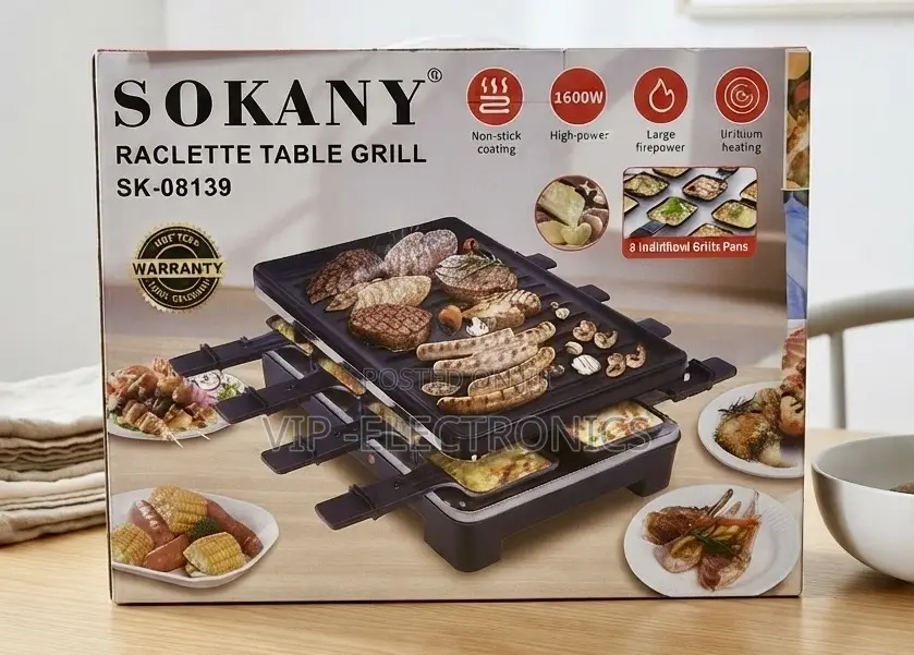 SOKANY Raclette Table Grill. Powered by a 1600W High-Performance