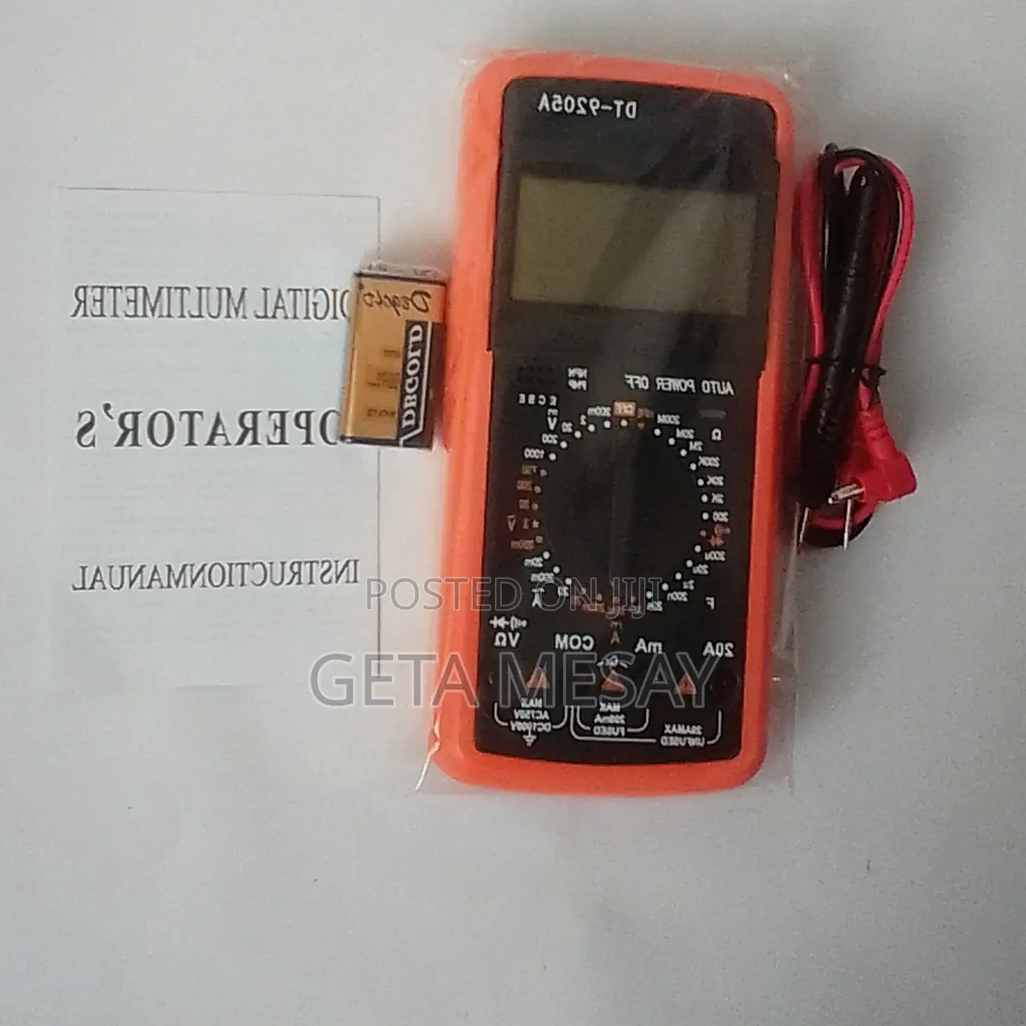 DT9205A Digital Multimeter AC/DC Voltmeter 20A Ammeter Tester