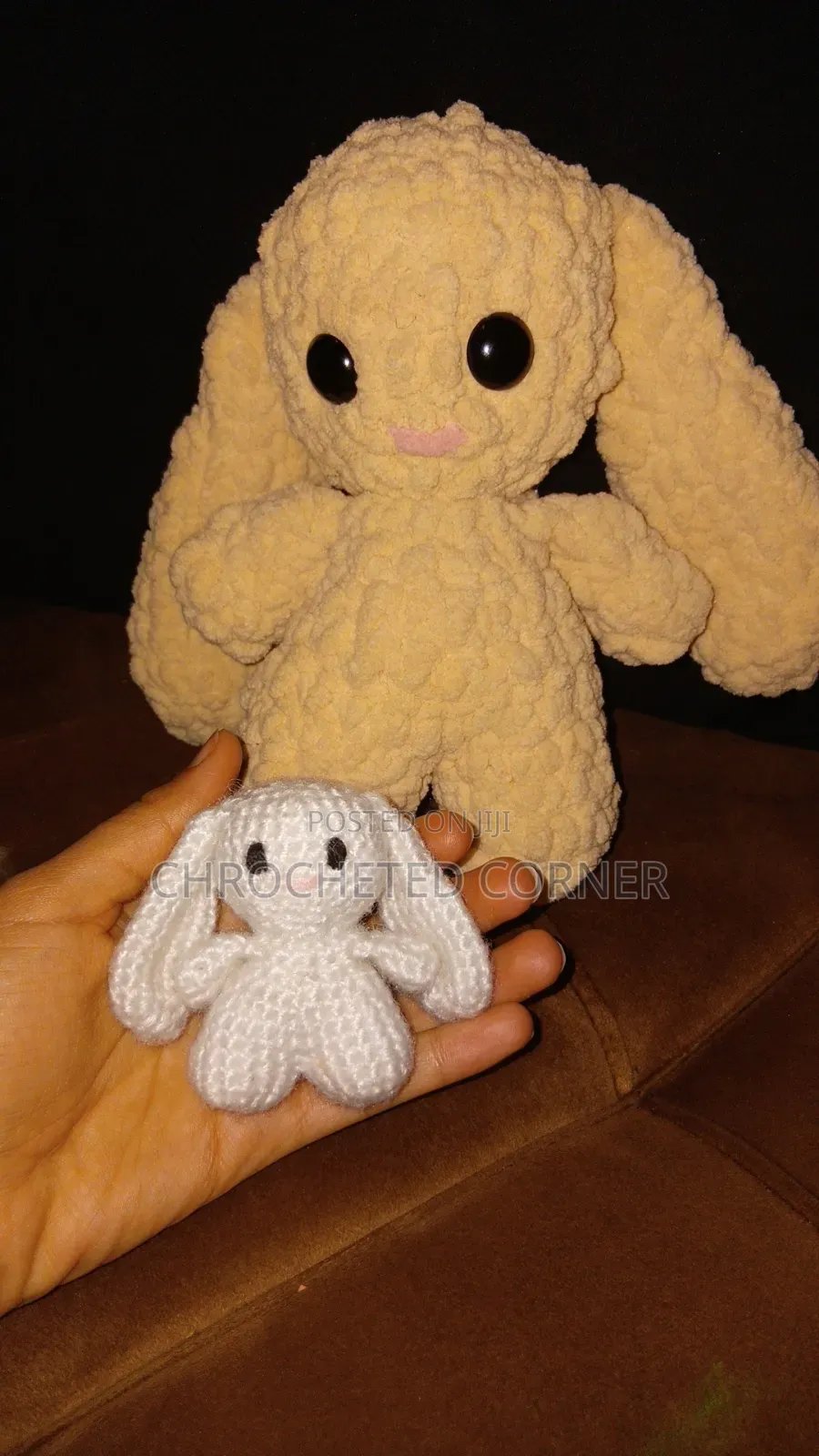 Cute Handmade Crochet Bunny Keychain / Amigurumi Plush Toy
