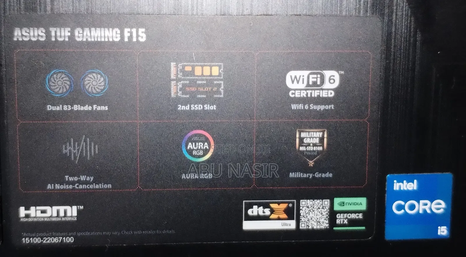 Laptop Asus TUF Gaming A15 8GB Intel Core i5 SSD 512GB