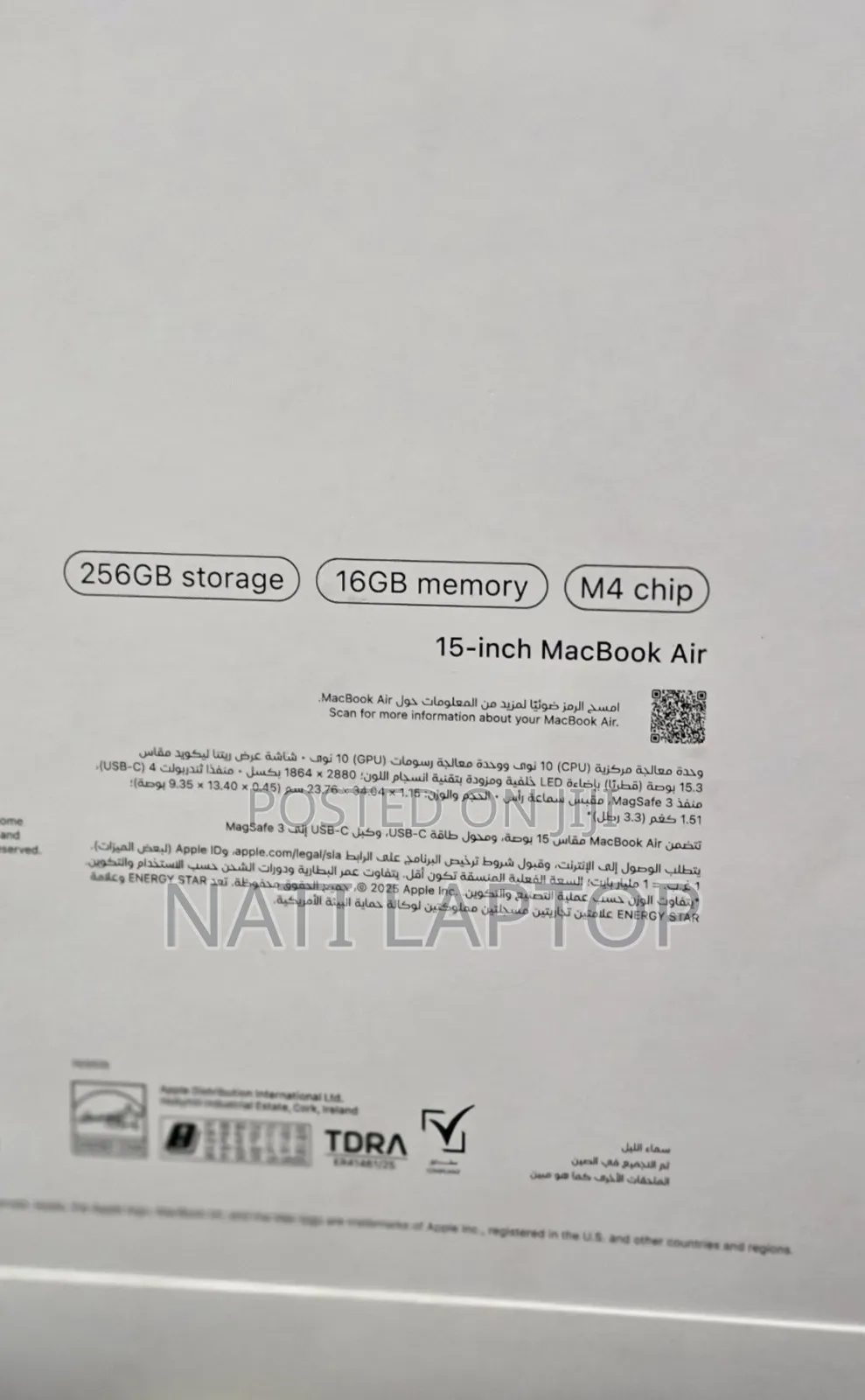New Laptop Apple MacBook Air 2026 M5 16GB Apple M5 SSD 256GB