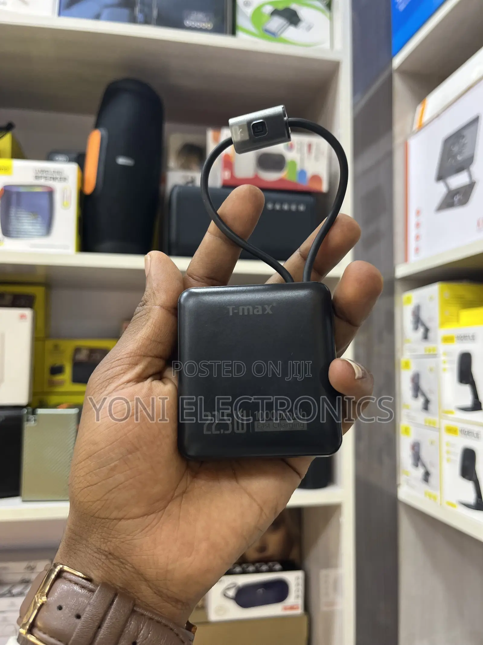 T-Max TPB-25 10000mAh Fast Charging Power Bank With Type-C iOS Cables