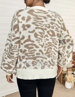PlusSize Apricot Round Neck Lantern Sleeve Thick Warm Pullover Sweater