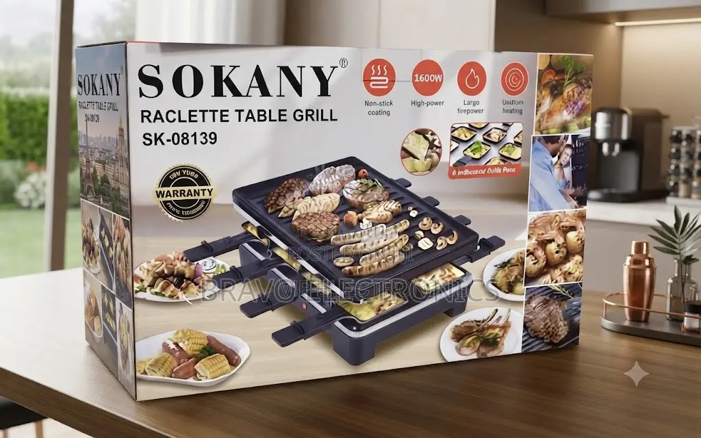  Sokany Raclette Table Grill SK-08139–Premium 1600W Electric Grill 