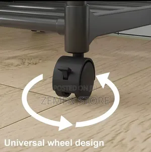 5-Tier Mobile Kitchen Microwave Rack With Wheels Hooks