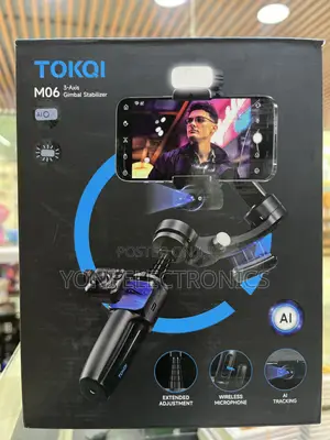 TOKQI M06 3-Axis Smartphone Gimbal Stabilizer With AI Tracking,