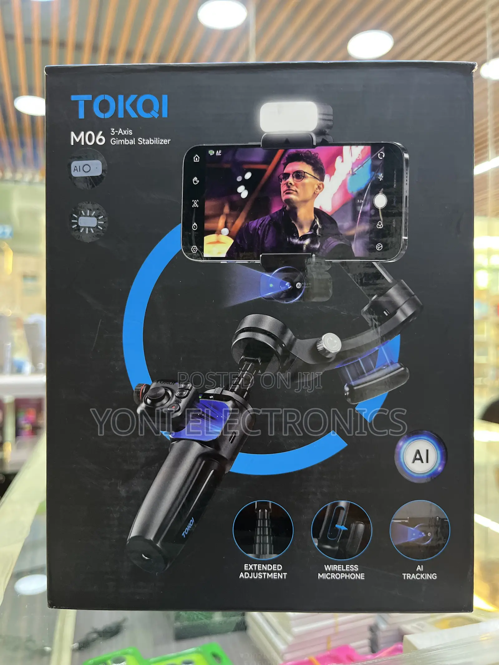 TOKQI M06 3-Axis Smartphone Gimbal Stabilizer With AI Tracking,