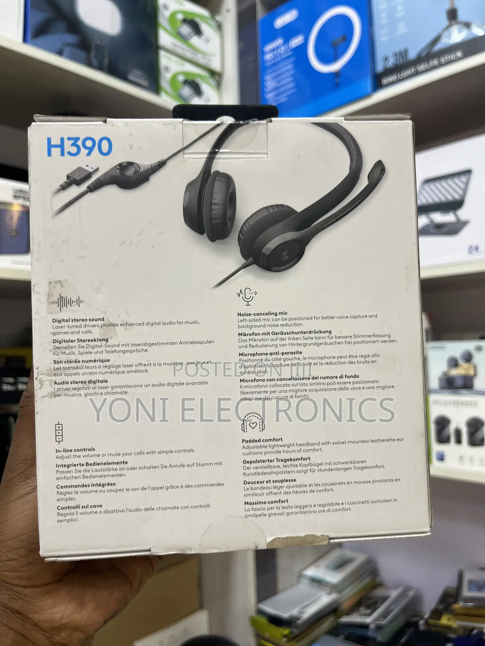 Logitech H390 USB Wired Headset With Noise-Canceling Microphone