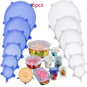 6-Piece Super Stretch Silicone Lids – Reusable Airtight Food Cover