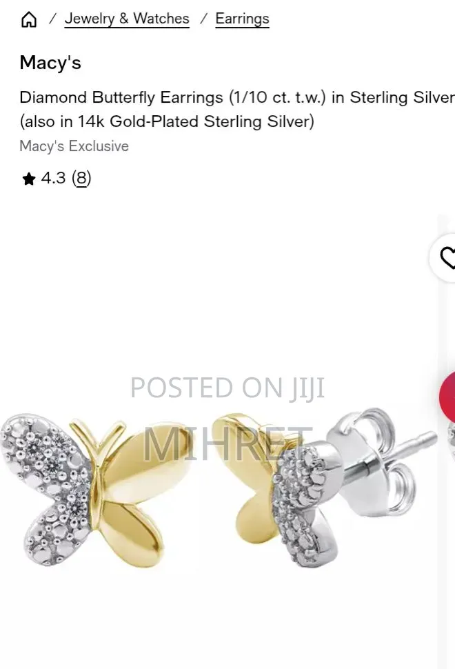 Dimond Butterfly Earings