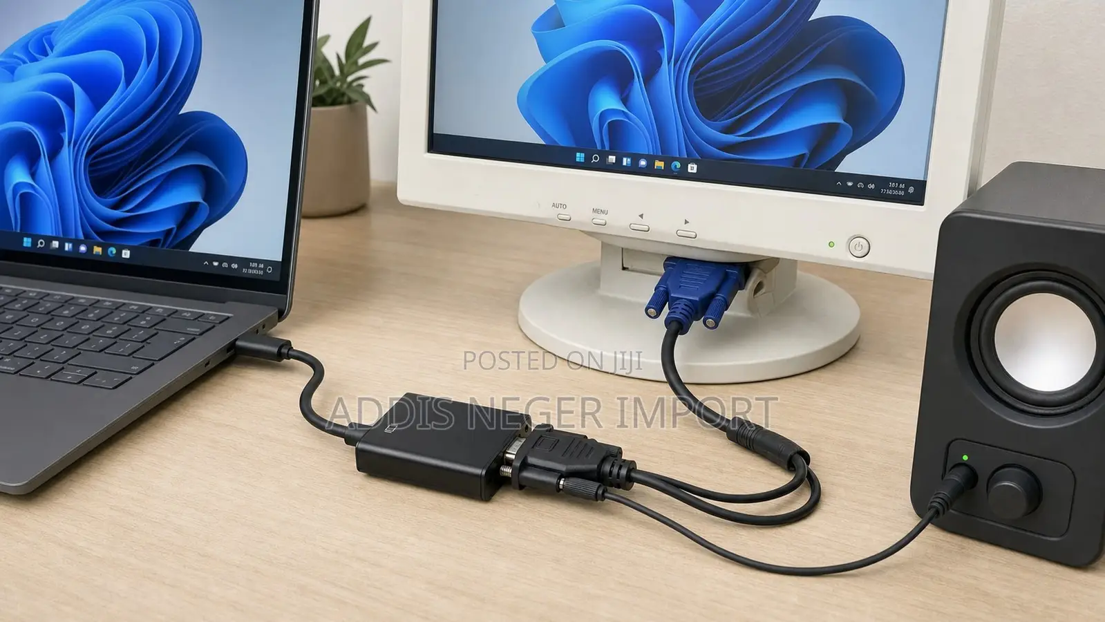 HDMI to VGA Converter Adapter With 3.5mm Audio