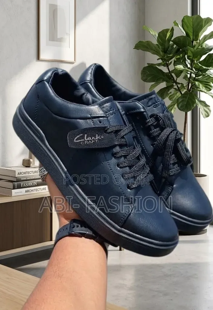 Clarks Pure Leather Navy X Black X White