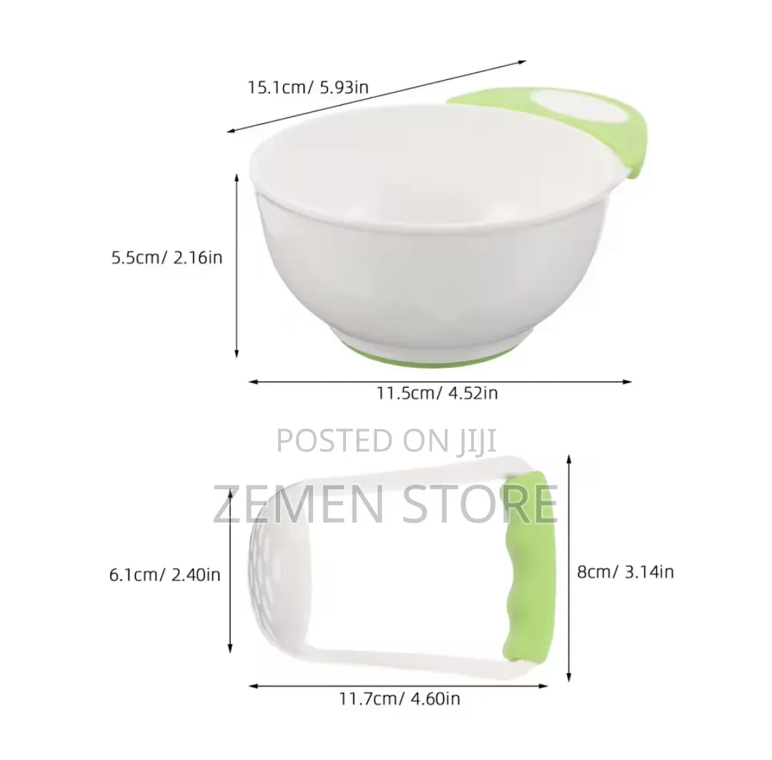 Baby Food Mash Serve Bowl Set – Manual Infant Puree Maker Grinder