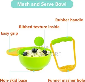Baby Food Mash Serve Bowl Set – Manual Infant Puree Maker Grinder