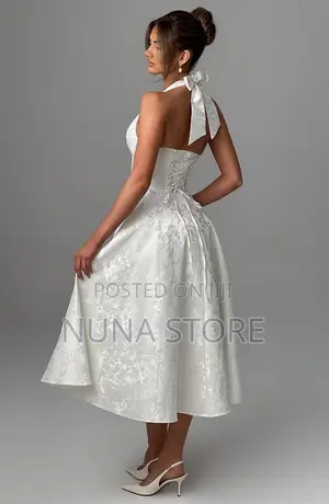 White Half Shoulder Dress