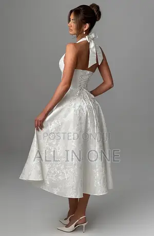 White Half Shoulder Dress