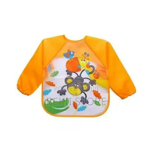 Waterproof Baby Bibs እጅጌ ሙሉ የሆነ