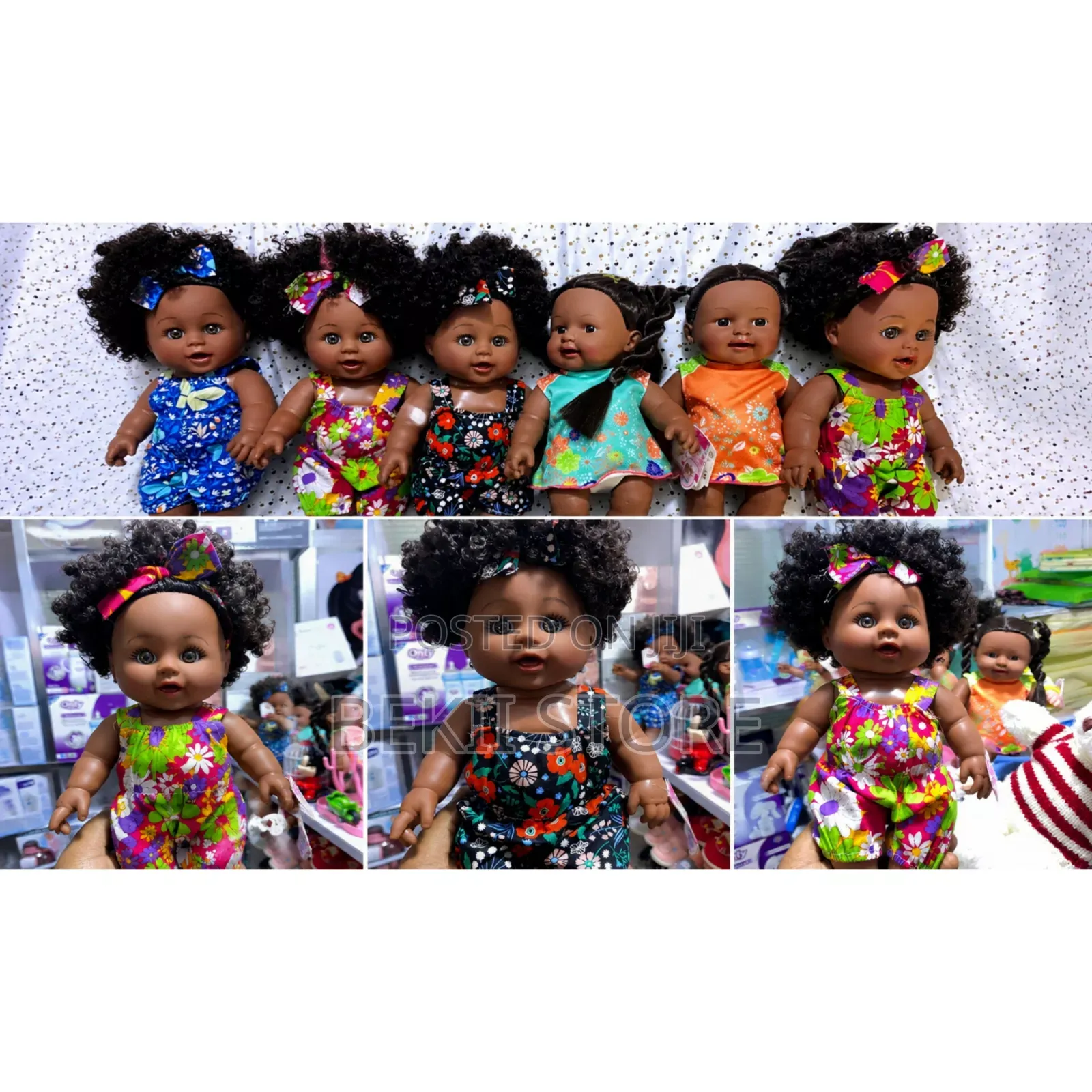 African Black Girl Doll With Dress የህፃናት አሻንጉሊት
