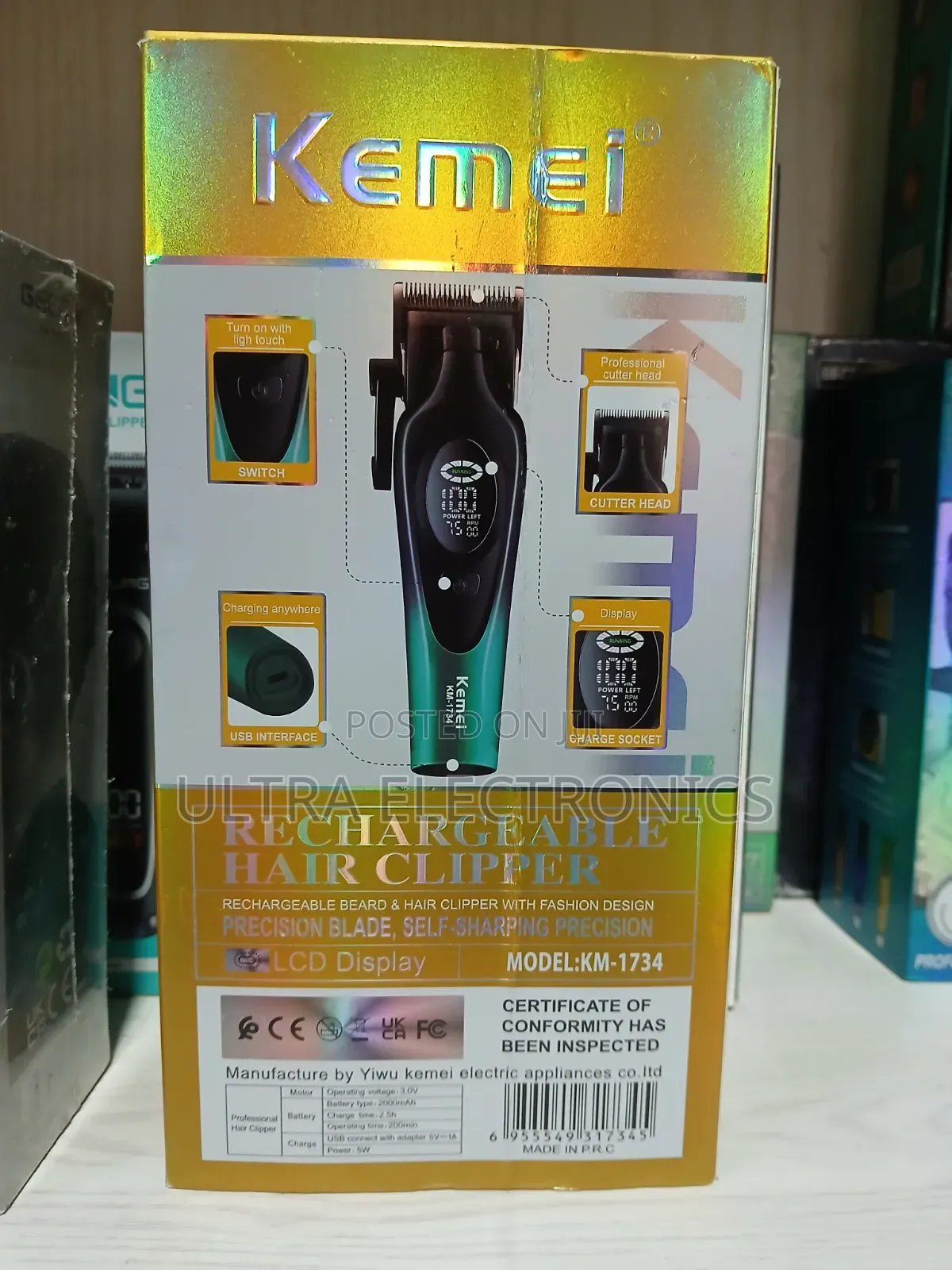 Kemei KM-1734 Rechargeable Hair Clipper Get Professional