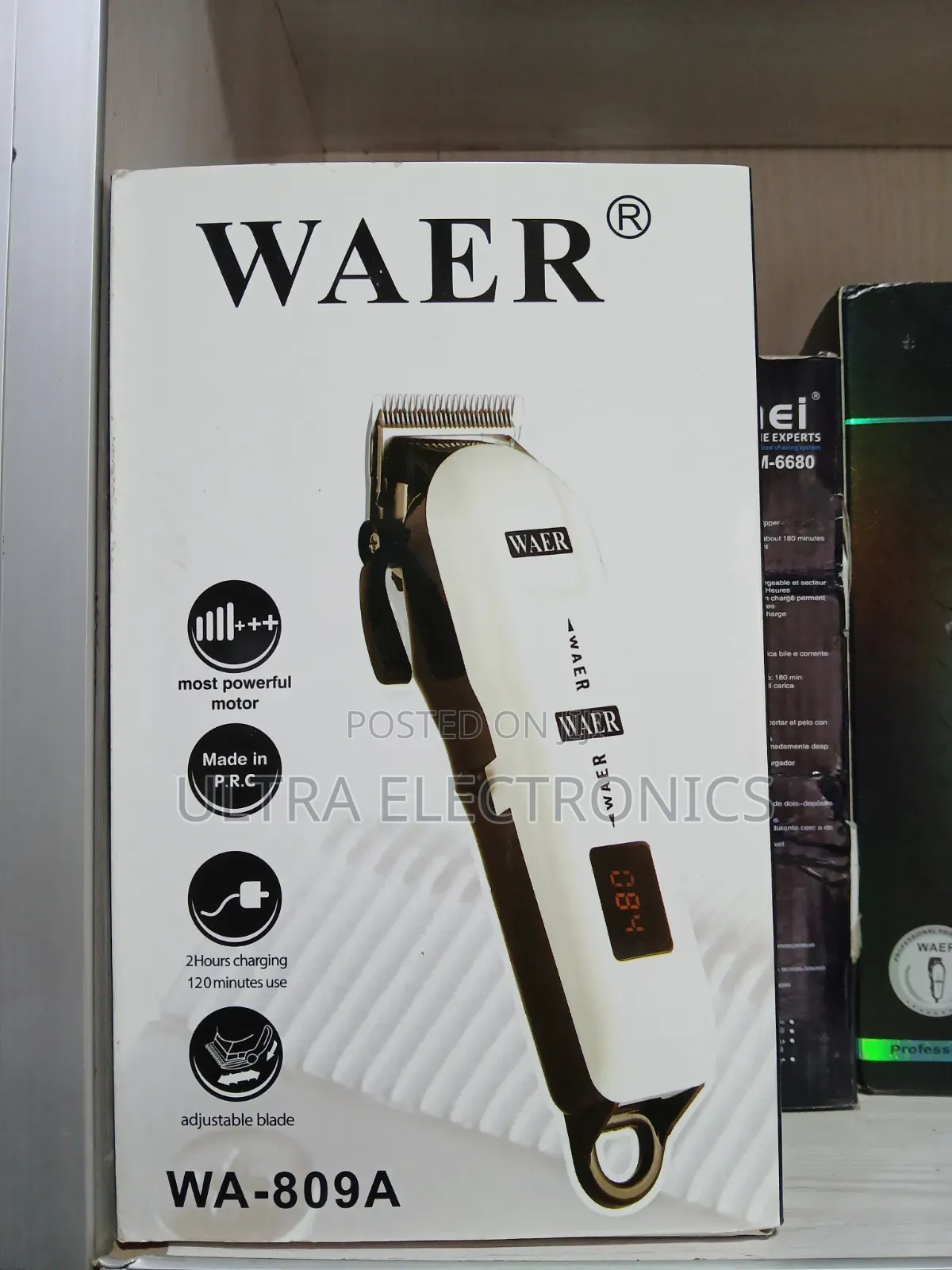 Waer WA-809A Professional Hair Clipper Featuring Digital Show Battery