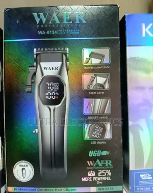 Waer WA-6134 Professional Hair Clipper, Which Features a Silver Body