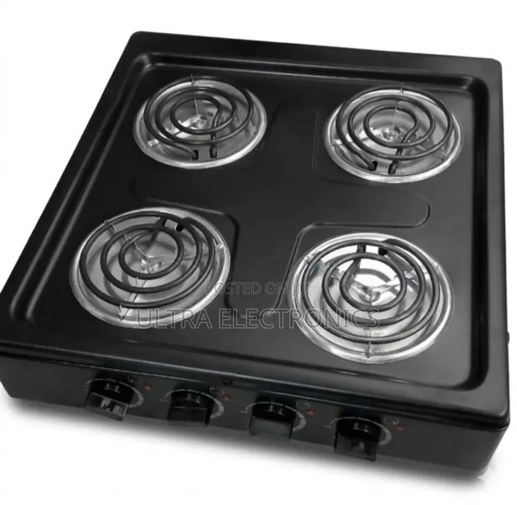 Kumtel 4-Burner Electric Hotplate Stove in Black.