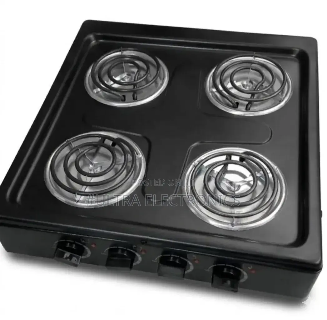 Kumtel 4-Burner Electric Hotplate Stove in Black.