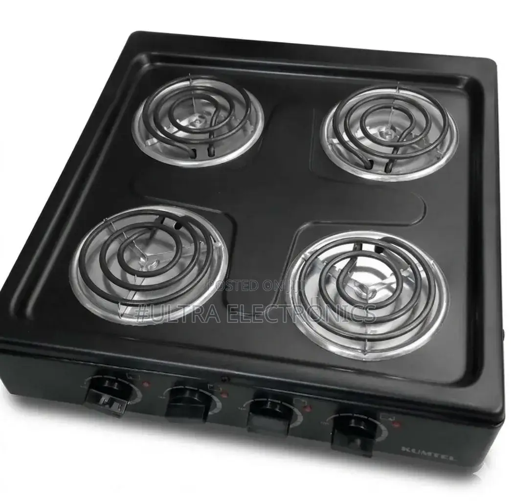 Kumtel 4-Burner Electric Hotplate Stove in Black.