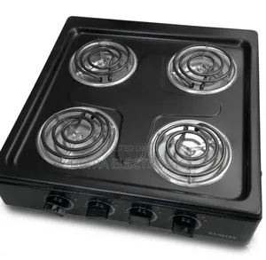 Kumtel 4-Burner Electric Hotplate Stove in Black.