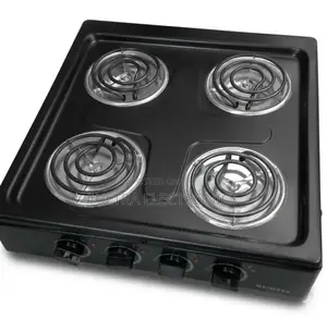 Kumtel 4-Burner Electric Hotplate Stove in Black.