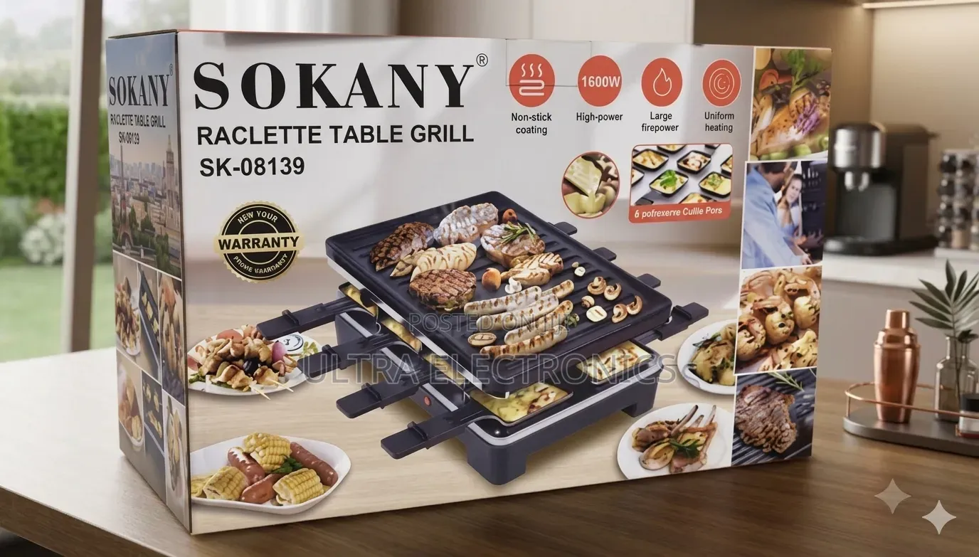 SOKANY SK-08139 Electric Raclette Grill. Designed for Delicious