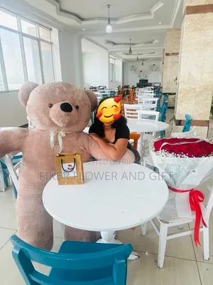 Gift for Her Teddy Bear With Flower Bouquet