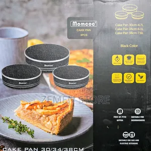 Momcoc 3-Piece Non-Stick Granite Cake Pan Set (30cm, 34cm, 38cm)