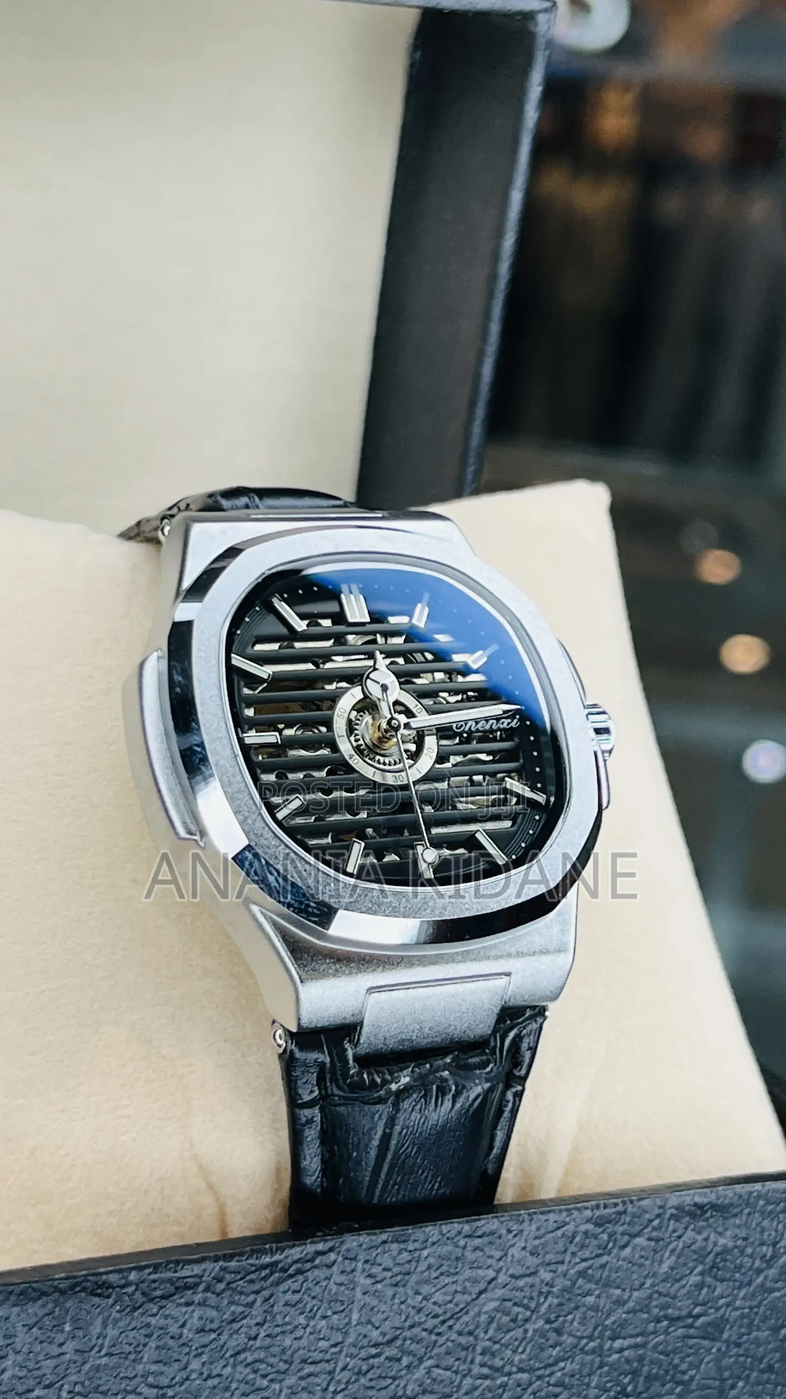 590 Automatic Chenxi Black Leather Watch