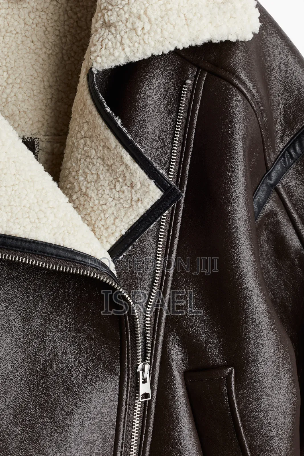H M Women’s Double-Faced Faux Leather Biker Jacket