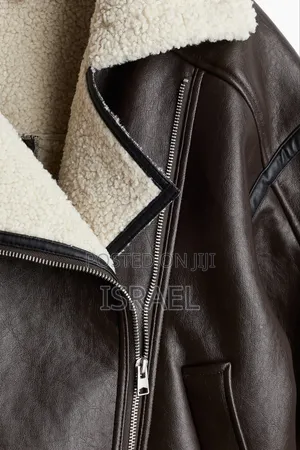 H M Women’s Double-Faced Faux Leather Biker Jacket